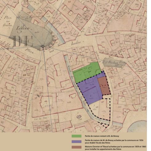 Emplacement sur le cadastre napoléonien de l'école des frères