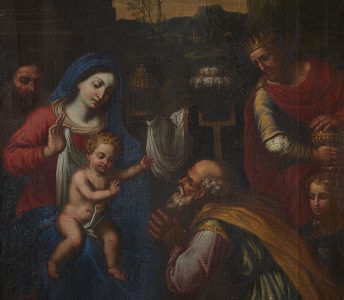 Détail du tableau "Adoration des mages", attribué à Nicolas Mignard, 4e quart du XVIIe siècle © Région Provence-Alpes-Cote d'Azur - Inventaire général - Françoise Baussan